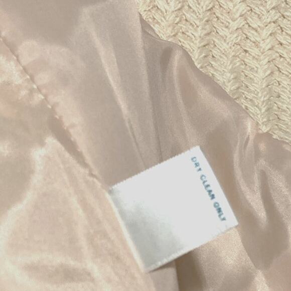 Anthropologie PIM + LARKIN Cream Wool Blend Jacket Coat XS Moto Old Money Woven - Picture 12 of 12